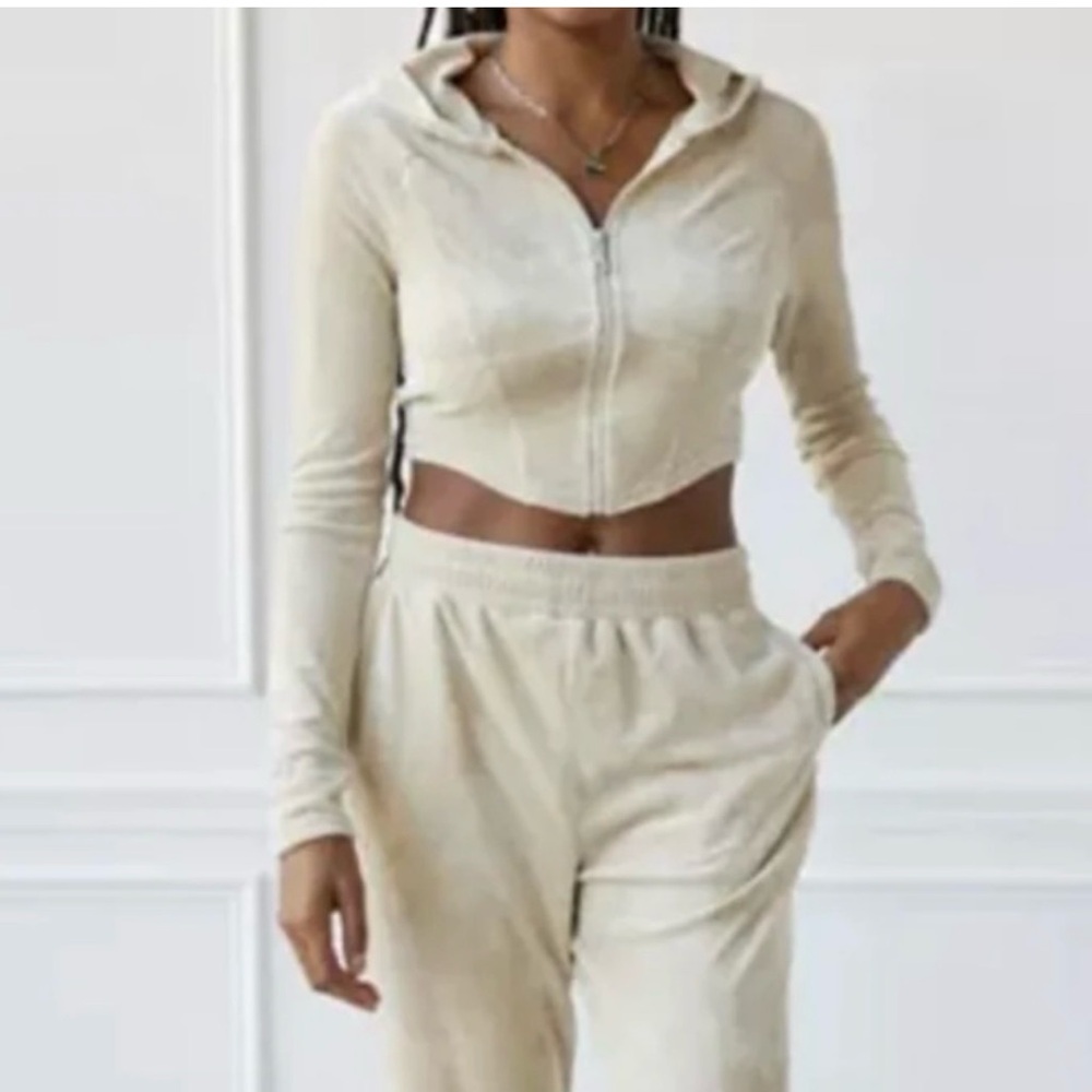 Urban outfitters  Cream cropped hoodie